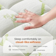 Mattress Topper, Mattress Pad Viscose Derived from Bamboo, Thick Pillow Top Mattress Pad with Stretchable Pockets, Soft Bed Topper for Back Pain Relief - view 3 of 5 | KMFURNILA