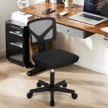 Office Computer Desk Mesh Chair, Ergonomic Small Low-Back Swivel Rolling Chairs with Wheels, Armless Comfy Seat Lumbar Support for Home, Small Spaces, Bedroom, Study, Student, Adults, Ink - view 5 of 5 | KMFURNILA