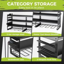 Power Tool Organizer with 4-Outlet Power Strip & Charging Station - view 4 of 5 | KMFURNILA