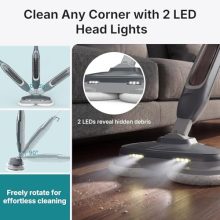 Steam Mop, Floor Steamer with 4 Cleaning Modes, Steam Mops for Floor Cleaning with LED Headlights & Rotating Scrub Pads, 16.4 FT Cord, for Hardwood Floors & Tile - view 5 of 5 | KMFURNILA