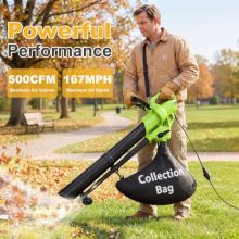 3-in-1 Electric Leaf Blower Vacuum Mulcher, 500 CFM Corded - view 4 of 5 | KMFURNILA