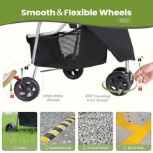 3 Wheel Dogs Stroller for Small to Medium Pets, Foldable Design - view 5 of 5 | KMFURNILA