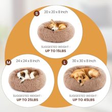 37.4×37.4 Inch Dog Bed Large Sized Dog, Donut Shape Cat Beds for Indoor Cats with Washable, Anti-Slip, Faux Fur - view 4 of 5 | KMFURNILA