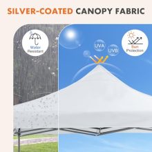 10×10 FT Pop Up Canopy, Easy Up Canopy Tents for Camping Parties Events, Patio, Beach, Backyard Portable Outdoor Shelter Heavy Duty Instant Sun Shade with Sand Bags - view 3 of 5 | KMFURNILA