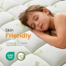 Mattress Topper Full Size, Cooling Extra Thick Breathable Viscose Made from Bamboo Mattress pad, Soft Fitted Mattress Cover - view 3 of 5 | KMFURNILA