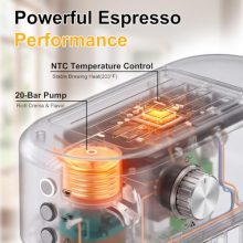 Espresso Coffee Machine, 20 Bar Espresso Maker with Milk Frother - view 2 of 5 | KMFURNILA