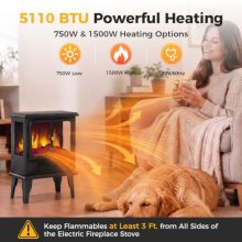 19″ Electric Freestanding Fireplace, Small Fireplace Space Heater - view 5 of 5 | KMFURNILA