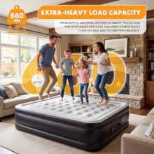 Queen Air Mattress with Built-in Pump, Inflatable Blow Up Mattress 22″ Raised for Home, Camping & Guest, 440 lbs Weight Capacity, Double Height & Non-Slip Bottom - view 4 of 5 | KMFURNILA