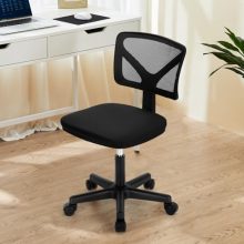 Office Computer Desk Mesh Chair, Ergonomic Small Low-Back Swivel Rolling Chairs with Wheels, Armless Comfy Seat Lumbar Support for Home, Small Spaces, Bedroom, Study, Student, Adults, Ink - view 2 of 5 | KMFURNILA