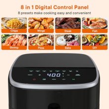 Air Fryer 4QT, Compact Airfryer with Interior Light and Easy View Window, 8 Custom Cooking Presets & Digital Touchscreen, Nonstick Basket for Air Fry, Roast, Broil, Reheat, Dishwasher Safe - view 5 of 5 | KMFURNILA