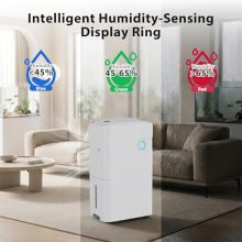 55Pints Dehumidifier with Drain Hose, 5,500 Sq.Ft Dehumidifier for Basement, 5L/1.32 Gallon Tank, Energy Star Cert. 42dB, Humidity Display Ring, Humidity Remover for Home, Bedroom & Bathroom - view 4 of 5 | KMFURNILA