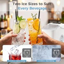 Countertop Ice Maker with Handle, Portable Ice Machine, White - view 5 of 5 | KMFURNILA