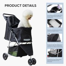 3 Wheel Pet Stroller for Dogs and Cats, Foldable Design - view 4 of 5 | KMFURNILA