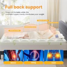 Mattress Topper Full Size, Cooling Extra Thick Breathable Viscose Made from Bamboo Mattress pad, Soft Fitted Mattress Cover - view 2 of 5 | KMFURNILA