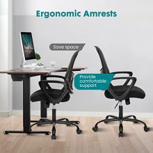 Mesh Office Chairs Managerial Executive Chair, Ergonomic Mid-Back Swivel Computer Desk Chair with Wheels, Comfortable Lumbar Support Comfy Arm for Home Bedroom Study Student, Ink - view 5 of 5 | KMFURNILA