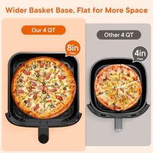 Air Fryer 4QT, Compact Airfryer with Interior Light and Easy View Window, 8 Custom Cooking Presets & Digital Touchscreen, Nonstick Basket for Air Fry, Roast, Broil, Reheat, Dishwasher Safe - view 4 of 5 | KMFURNILA