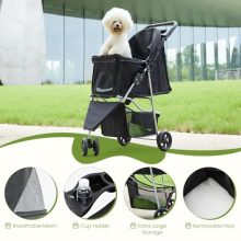 3 Wheel Dogs Stroller for Small to Medium Pets, Foldable Design - view 3 of 5 | KMFURNILA
