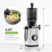 Slow Masticating Juicer, Cold Press with Reverse Function, Silver - view 3 of 5 | KMFURNILA
