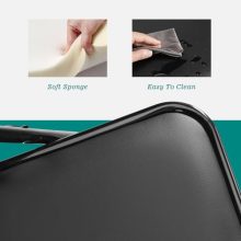 2 PCS Folding Chairs with Leather Padded Seats for Indoor and Outdoor Sturdy Foldable Chairs with Comfortable Cushion Rust-Resistant Metal Frame for Home Office Party Events Dark Black - view 5 of 5 | KMFURNILA