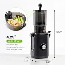 Slow Masticating Juicer, Cold Press with Reverse Function, Black - view 3 of 5 | KMFURNILA