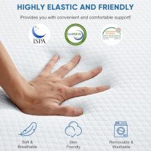 Folding Memory Foam Pads, 4″ Tri-Fold Single Topper with Washable Cover, Non-Slip Portable Guest Floor Bed for Travel Camping - view 5 of 5 | KMFURNILA