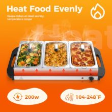 7.5 Qt Buffet Server, Electric Food Warmer with Lids, Silver - view 3 of 5 | KMFURNILA
