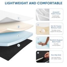 Folding Memory Foam Pads, 4″ Tri-Fold Single Topper with Washable Cover, Non-Slip Portable Guest Floor Bed for Travel Camping - view 4 of 5 | KMFURNILA