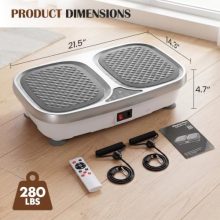 Vibration Plate Exercise Machine, Vibrating Platform Full Body Workout with Auto Modes & Pull Ropes for Weight Loss & Muscle Toning, Smart LED Screen Vibrating Shaker for Home Gym - view 2 of 5 | KMFURNILA
