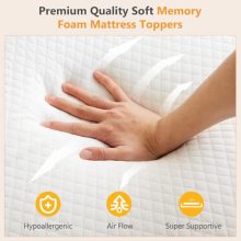 Memory Foam Mattress Topper 2 Inch, Supportive Memory Foam Mattress Pad with Removable & Washable Cover, Non-Slip Ventilated Design for Queen Beds - view 5 of 5 | KMFURNILA