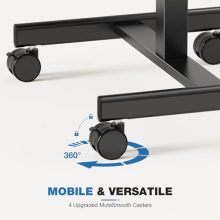 Rolling Laptop Stand Small Standing Desk with Wheels, Adjustable Height Rolling Table with Metal Base Lockable Catsers, Computer Rolling Table for Couch Home Office, 25.7” × 19” Brown - view 5 of 5 | KMFURNILA