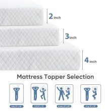 2 Inch King Memory Foam Mattress Topper with Removable Cover - view 3 of 5 | KMFURNILA