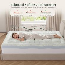 Full 3 Inch Gel Memory Foam Mattress Topper, Bamboo Rayon Pad - view 3 of 5 | KMFURNILA