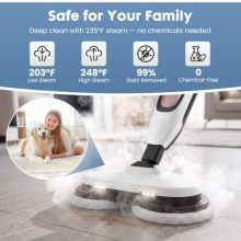 Steam Mop, Floor Steamer with Rotating Scrub Pads & LED Headlight - view 4 of 5 | KMFURNILA