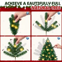 Pre-Lit Artificial Green Christmas Tree with Warm White Lights - view 5 of 5 | KMFURNILA