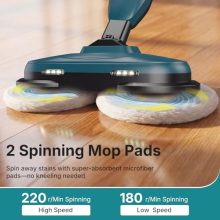 Steam Mop, Floor Steamers with 4 Cleaning Modes, Steam Mops for Floor Cleaning with LED Headlights & Rotating Scrub Pads, 16.4 FT Cord, for Hardwood Floors & Tile - view 3 of 5 | KMFURNILA