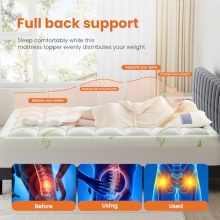Mattress Topper, Mattress Pad Viscose Derived from Bamboo, Thick Pillow Top Mattress Pad with Stretchable Pockets, Soft Bed Topper for Back Pain Relief - view 2 of 5 | KMFURNILA