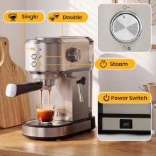 Espresso Coffee Machine, 20 Bar Espresso Maker with Milk Frother - view 3 of 5 | KMFURNILA