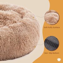 37.4×37.4 Inch Dog Bed Large Sized Dog, Donut Shape Cat Beds for Indoor Cats with Washable, Anti-Slip, Faux Fur - view 2 of 5 | KMFURNILA