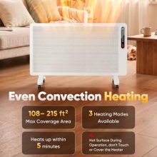 Panel Convector Heater Indoor Use, 1500W Full Mesh Space Heater - view 2 of 5 | KMFURNILA