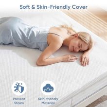 2 Inch Memory Foam Mattress Topper, Supportive Memory Foam Mattress Pad with Removable & Washable Cover, Non-Slip Ventilated Design for Twin Beds - view 5 of 5 | KMFURNILA