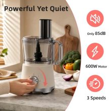 Electric Food Processor 10.5 Cup, Multi-Function Vegetable Chopper with French Fry Slicer, Dough Mixer, Easy to Clean, Secure Design, Stainless Steel, for Vegetables, Smoothie, Fruit - view 5 of 5 | KMFURNILA