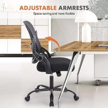 Mesh Office Chair, Ergonomic Mid-Back Mesh Swivel Task Computer Desk Chairs with Wheels, Lumbar Support, Comfy Flip-up Arms for Home, Bedroom, Study, Student, Ink - view 5 of 5 | KMFURNILA