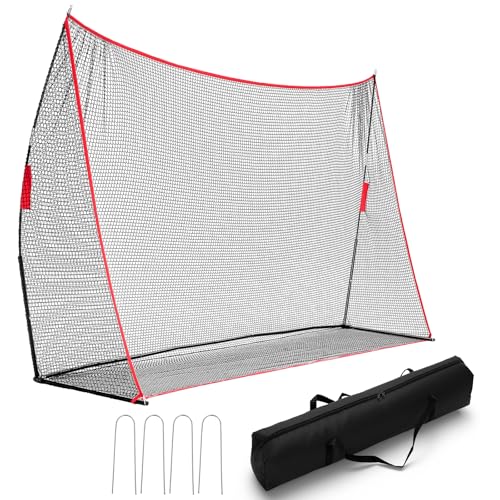 Golf Net, 10 x 7Ft Golf Practice Net for Backyard with Carry Bag, Sturdy Training Aid for Golfers to Practice Driving, Hitting, Indoor & Outdoor Dual-Use | KMFURNILA