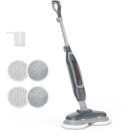 Steam Mop, Floor Steamer with 4 Cleaning Modes, Steam Mops for Floor Cleaning with LED Headlights & Rotating Scrub Pads, 16.4 FT Cord, for Hardwood Floors & Tile | KMFURNILA