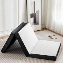 Folding Memory Foam Pads, 4″ Tri-Fold Single Topper with Washable Cover, Non-Slip Portable Guest Floor Bed for Travel Camping - view 1 of 5 | KMFURNILA