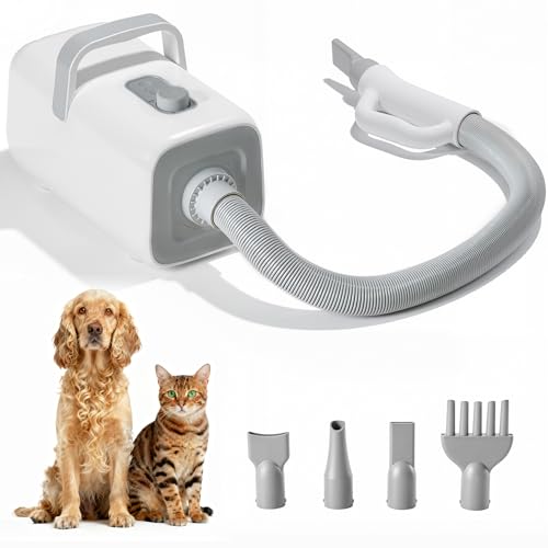 5-in-1 Dog Hair Dryer, 5 Groomer Tools, 3 Suction Modes | KMFURNILA