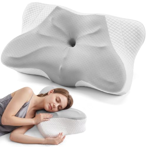 Cervical Neck Pillow, Memory Foam Contour Pillow, Queen | KMFURNILA