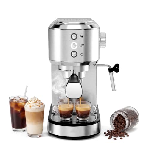 Espresso Coffee Machine, 20 Bar Espresso Maker with Milk Frother | KMFURNILA