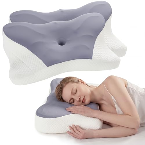Cervical Neck Pillow, Memory Foam Contour Pillow, Queen | KMFURNILA
