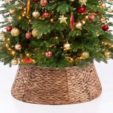 24 Inch Woven Christmas Tree Collar, Water Hyacinth, Brown - view 1 of 5 | KMFURNILA
